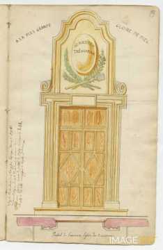Portail de l'église des Trois-Maisons (manuscrit Morius 77)